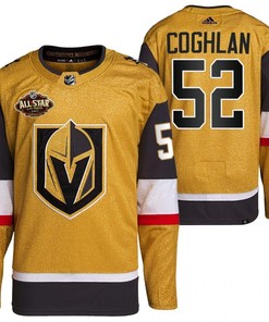 Men Vegas Golden Knights 52 Dylan Coghlan Primegreen Gold Jersey 2023 All-Star Jersey