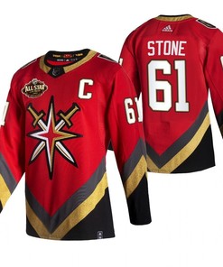 Men Vegas Golden Knights 61 Mark Stone 2023 All-Star Red Jersey Reverse Retro Jersey