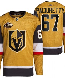 Men Vegas Golden Knights 67 Max Pacioretty Primegreen Gold Jersey 2023 All-Star Jersey