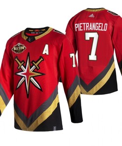 Men Vegas Golden Knights 7 Alex Pietrangelo 2023 All-Star Red Jersey Reverse Retro Jersey