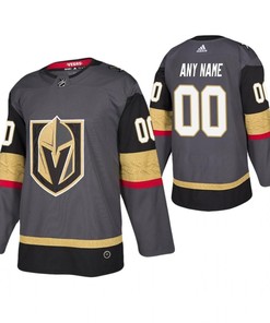 Men Vegas Golden Knights Custom 00 Gray Player Jersey Jersey
