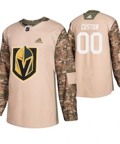 Men Vegas Golden Knights Custom Camo Veterans Day Practice Jersey Jersey