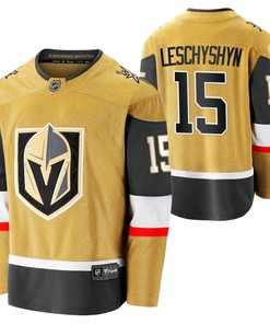 Men Vegas Golden Knights Jake Leschyshyn 15 2023 Home Player Gold Jersey Jersey