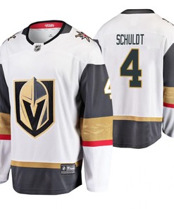 Men Vegas Golden Knights Jimmy Schuldt 4 Player Away White Jersey Jersey