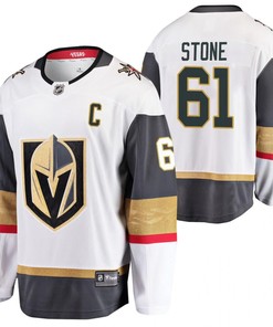 Men Vegas Golden Knights Mark Stone 61 Jersey White Away 2023 Captain Jersey Jersey