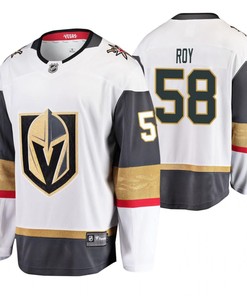 Men Vegas Golden Knights Nicolas Roy 58 Jersey Men Away Breakaway Player Jersey