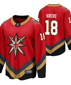 Men Vegas Golden Knights Peyton Krebs 18 Reverse Retro Jersey Men Red Jersey