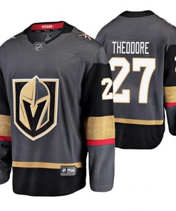 Men Vegas Golden Knights Shea Theodore 27 Gray Home Breakaway Player Jersey Jersey