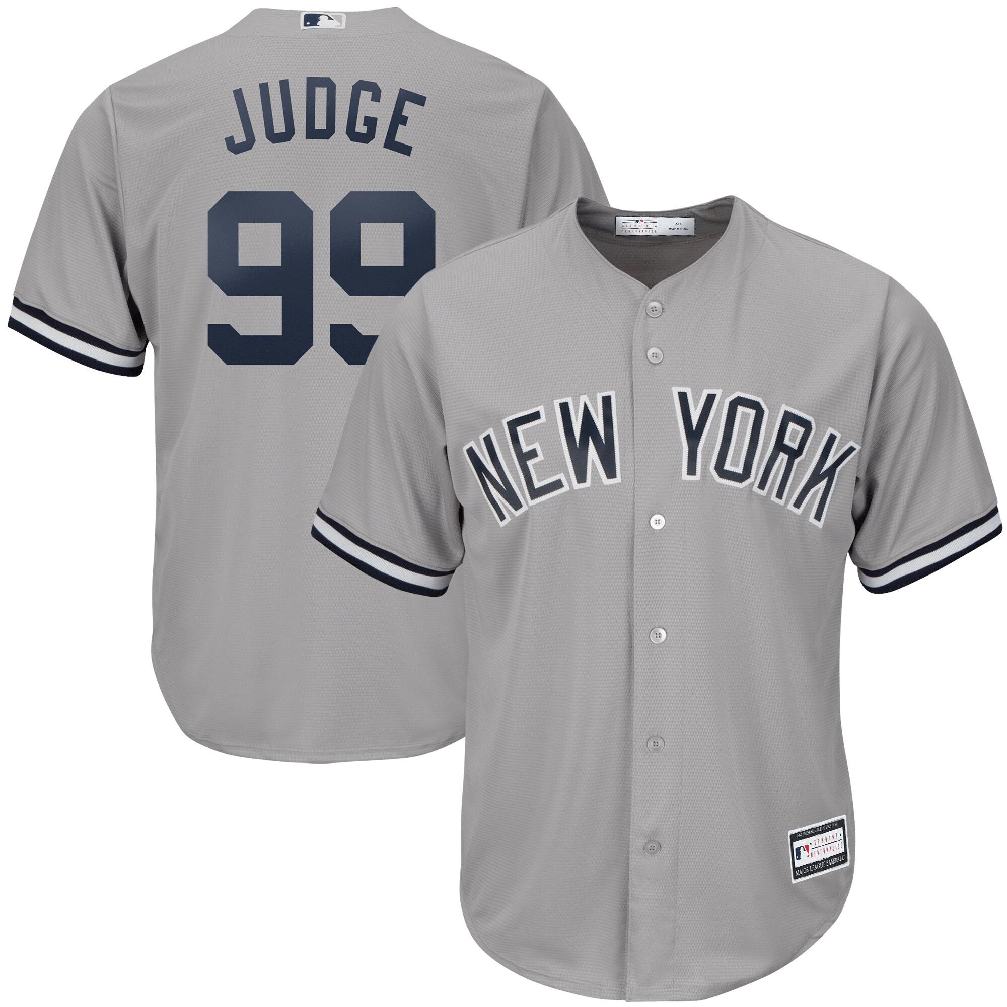 Men's Aaron Judge Gray New York Yankees Big & Tall Player Jersey
