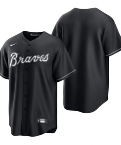 Mens Atlanta Braves Mlb Team 2020 Alternate Black Jersey Gift For Braves Fans Baseball Fans