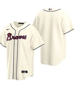 Mens Atlanta Braves Mlb Team 2020 Alternate Cream Jersey Gift For Braves Fans Baseball Fans