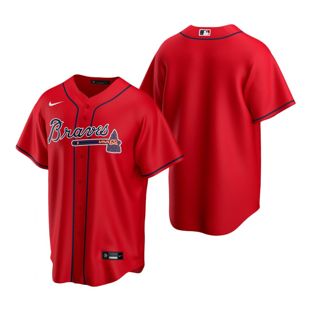Mens Atlanta Braves Mlb Team 2020 Alternate Red Jersey Gift For Braves Fans Baseball Fans