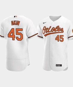 Men's Baltimore Orioles 45 Keegan Akin White Home Jersey