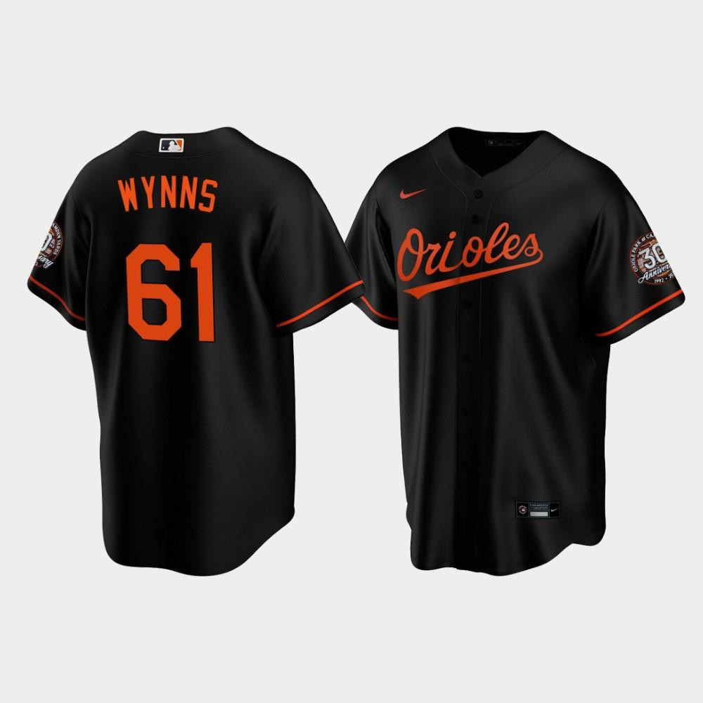 Men's Baltimore Orioles Austin Wynns 61 Alternate Black Jersey