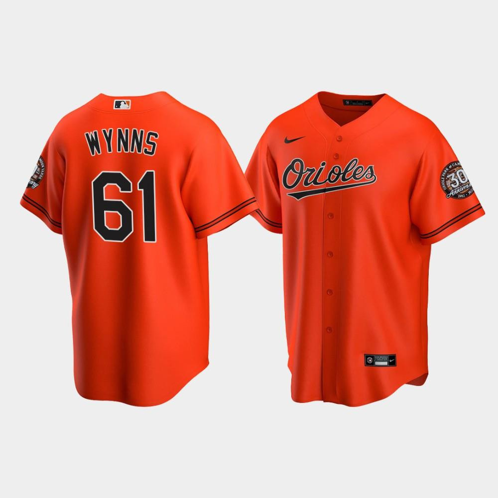Men's Baltimore Orioles Austin Wynns 61 Alternate Team Orange Jersey