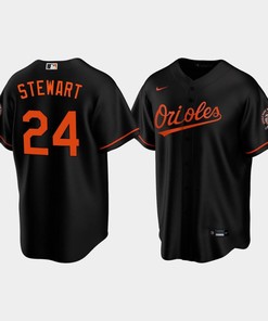 Men's Baltimore Orioles DJ Stewart 24 Alternate Black Jersey