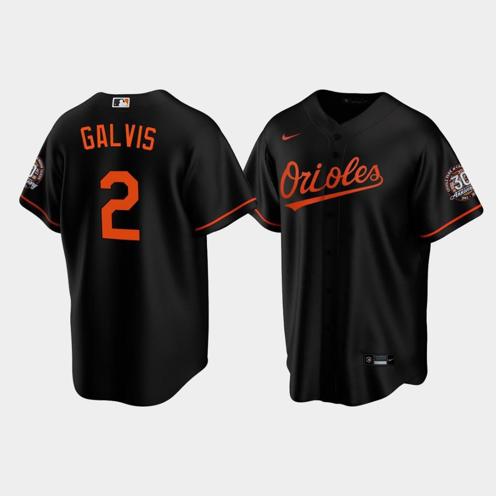 Men's Baltimore Orioles Freddy Galvis 2 Alternate Black Jersey