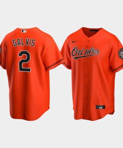 Men's Baltimore Orioles Freddy Galvis 2 Alternate Team Orange Jersey MLB Jersey