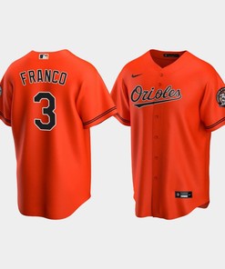 Men's Baltimore Orioles Maikel Franco 3 Alternate Team Orange Jersey