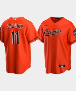 Men's Baltimore Orioles Pat Valaika 11 Alternate Team Orange Jersey