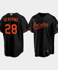 Men's Baltimore Orioles Pedro Severino 28 Alternate Black Jersey