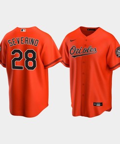 Men's Baltimore Orioles Pedro Severino 28 Alternate Team Orange Jersey