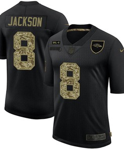 Mens Baltimore Ravens #8 Lamar Jackson Black Camo Salute To Service Limited Nfl Jersey
