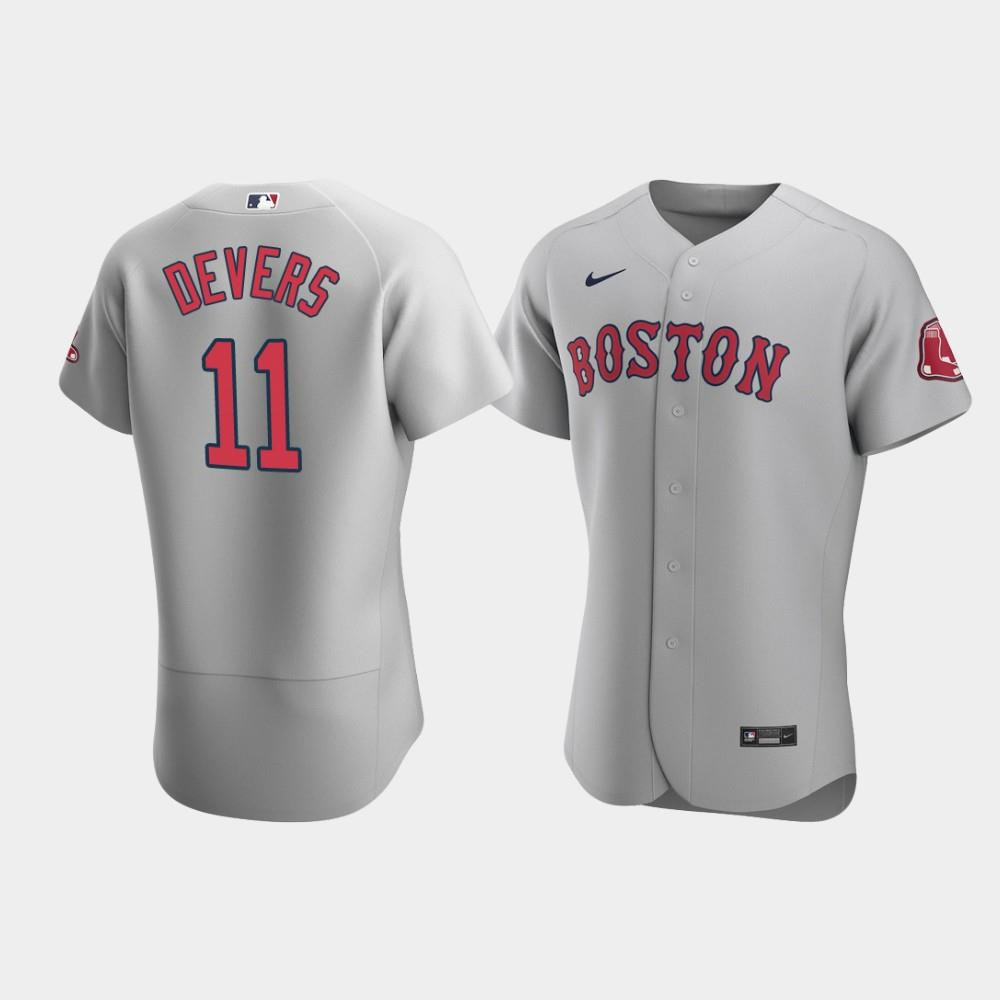 Men's Boston Red Sox 11 Rafael Devers Gray Road Jersey