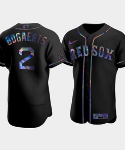 Men's Boston Red Sox 2 Xander Bogaerts Black Golden Edition Holographic Jersey