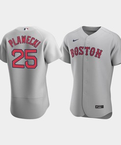 Men's Boston Red Sox 25 Kevin Plawecki Gray Road Jersey