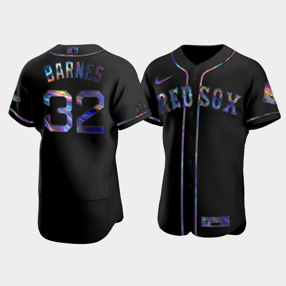 Men's Boston Red Sox 32 Matt Barnes Black Golden Edition Holographic Jersey