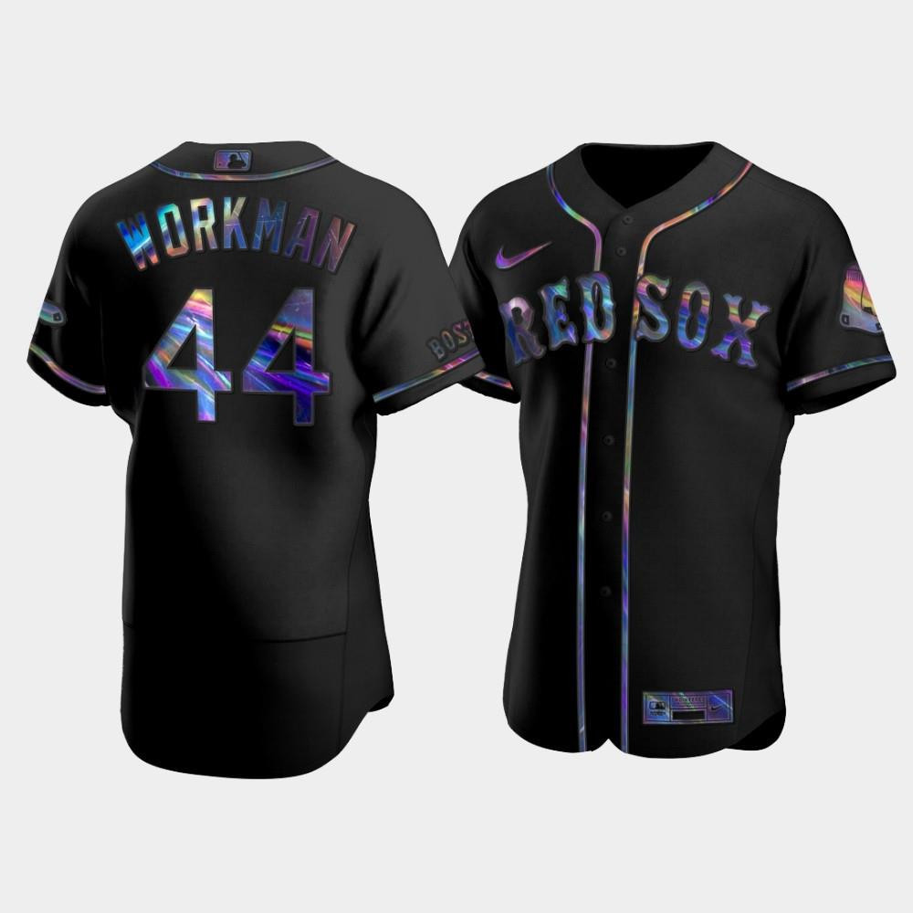 Men's Boston Red Sox 44 Brandon Workman Black Golden Edition Holographic Jersey