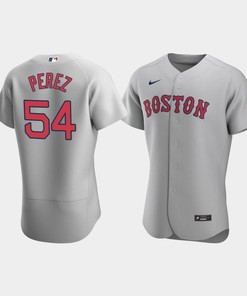 Men's Boston Red Sox 54 Martin Perez Gray Road Jersey