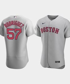 Men's Boston Red Sox 57 Eduardo Rodriguez Gray Road Jersey