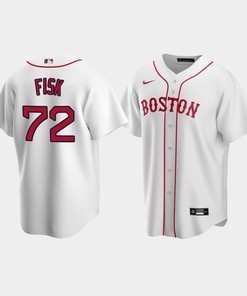 Men's Boston Red Sox Carlton Fisk 72 White Alternate Jersey
