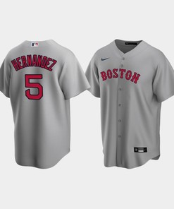 Men's Boston Red Sox Enrique Hernandez 5 Gray Road Jersey