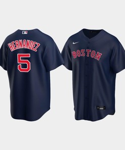 Men's Boston Red Sox Enrique Hernandez 5 Navy Alternate Jersey