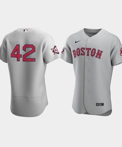 Men's Boston Red Sox Gray 42 Jackie Robinson Day Jersey