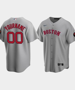 Men's Boston Red Sox Gray Road Custom Jerry Remy Jersey