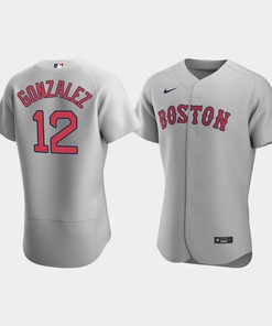 Men's Boston Red Sox Marwin Gonzalez 12 Gray Road Jersey