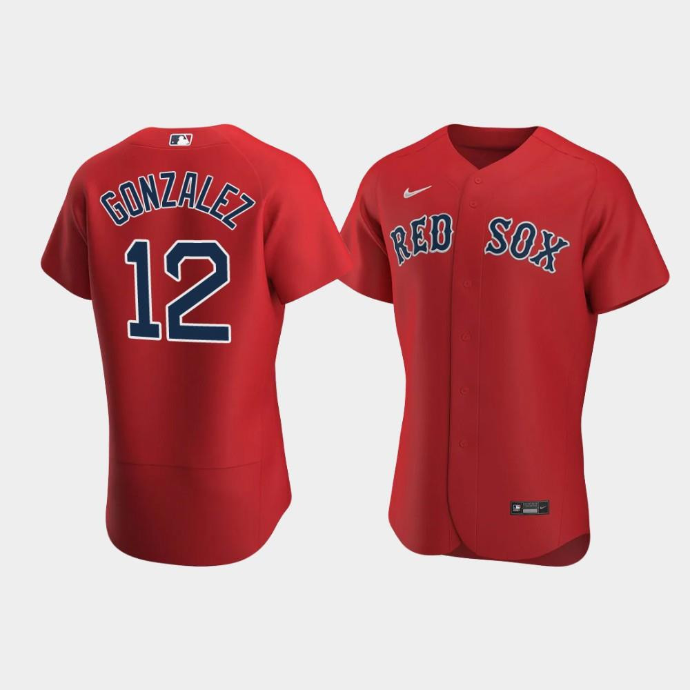 Men's Boston Red Sox Marwin Gonzalez 12 Red Alternate Jersey