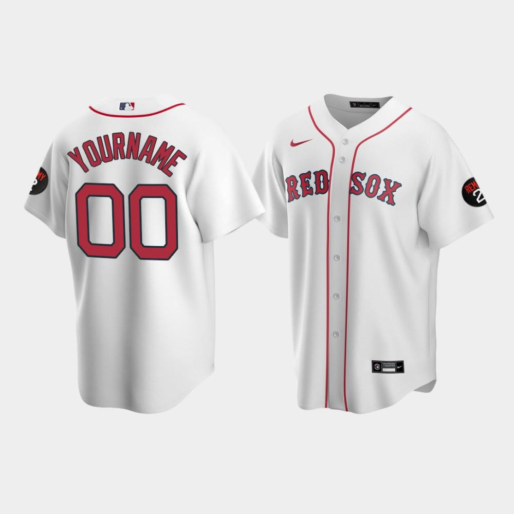 Men's Boston Red Sox White Home Custom Jerry Remy Jersey