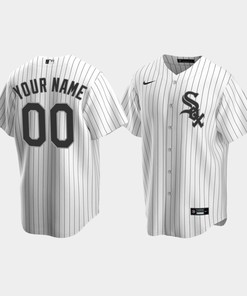 Men's Chicago White Sox 00 Custom White Home Jersey