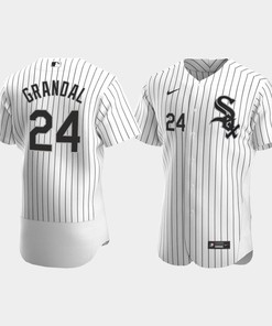 Men's Chicago White Sox 24 Yasmani Grandal White Home Jersey