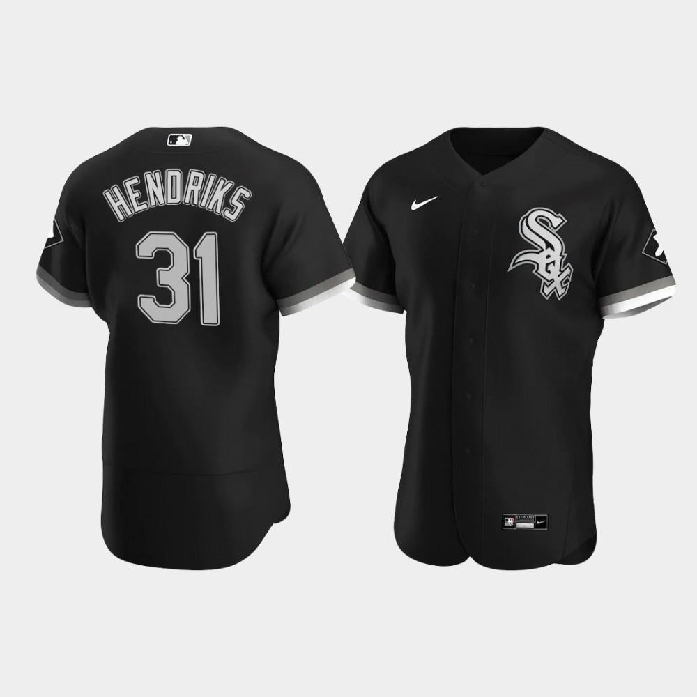 Men's Chicago White Sox 31 Liam Hendriks Black Alternate Jersey