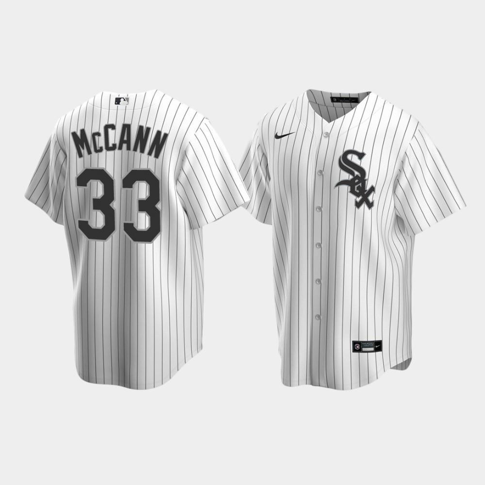 Men's Chicago White Sox 33 James McCann White Home Jersey