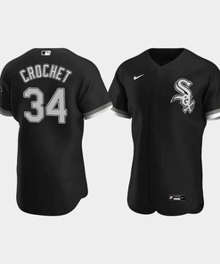 Men's Chicago White Sox 34 Garrett Crochet Black Alternate Jersey