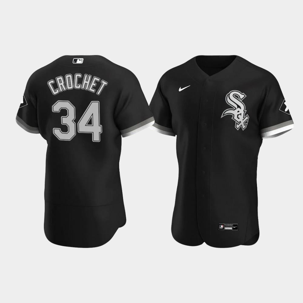 Men's Chicago White Sox 34 Garrett Crochet Black Alternate Jersey