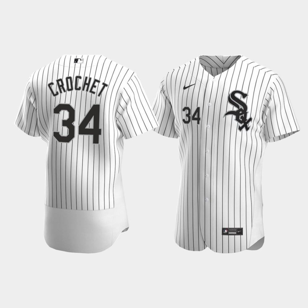 Men's Chicago White Sox 34 Garrett Crochet White Home Jersey