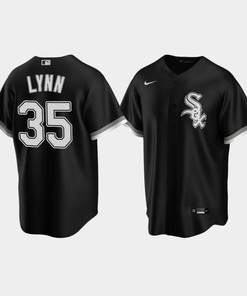 Men's Chicago White Sox 35 Lance Lynn Black Trade Alternate Jersey
